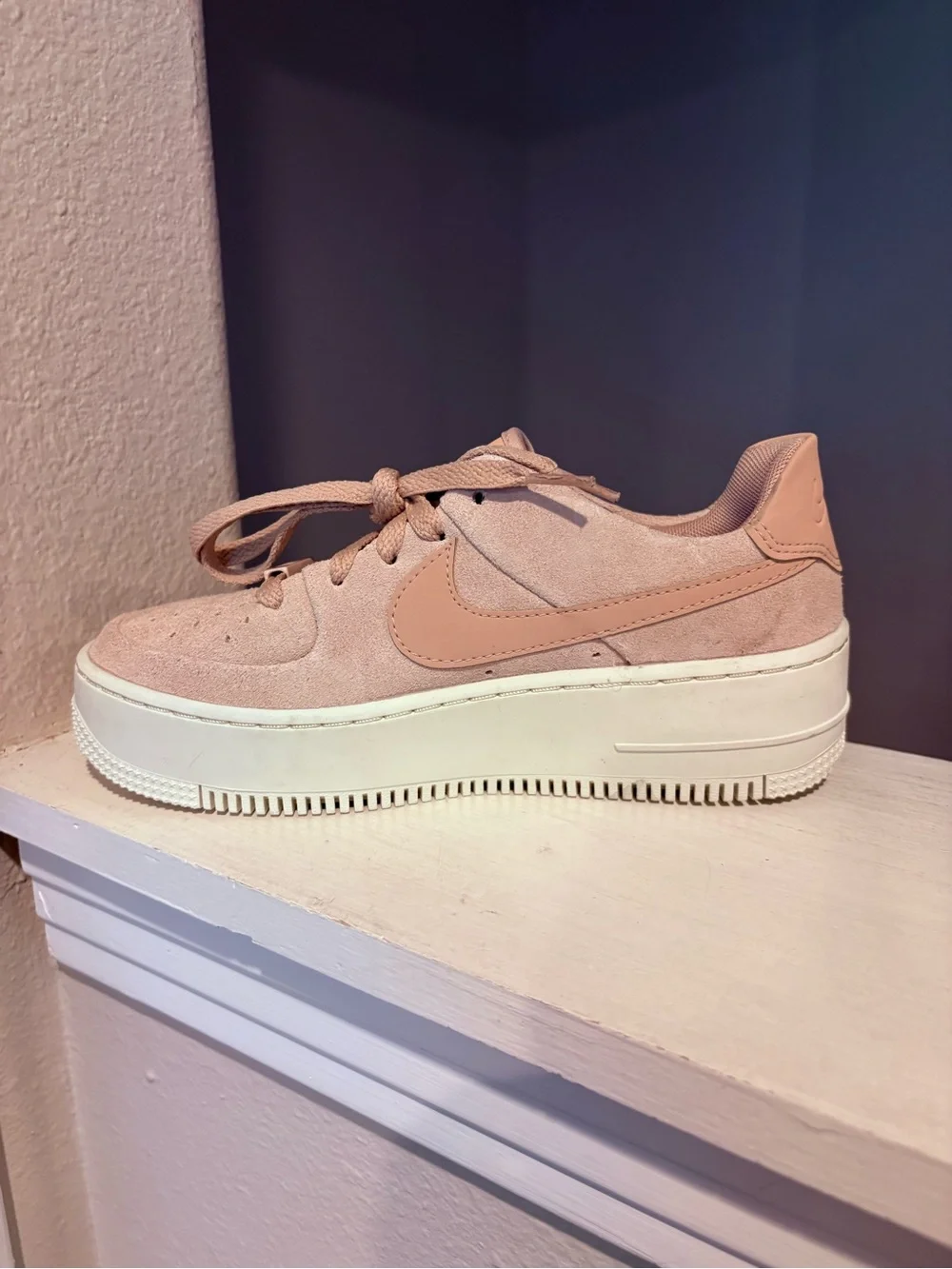 Nike Air Force 1 Sage Low 'Particle Beige' Pink AR5339-201 Womens Size 6.5